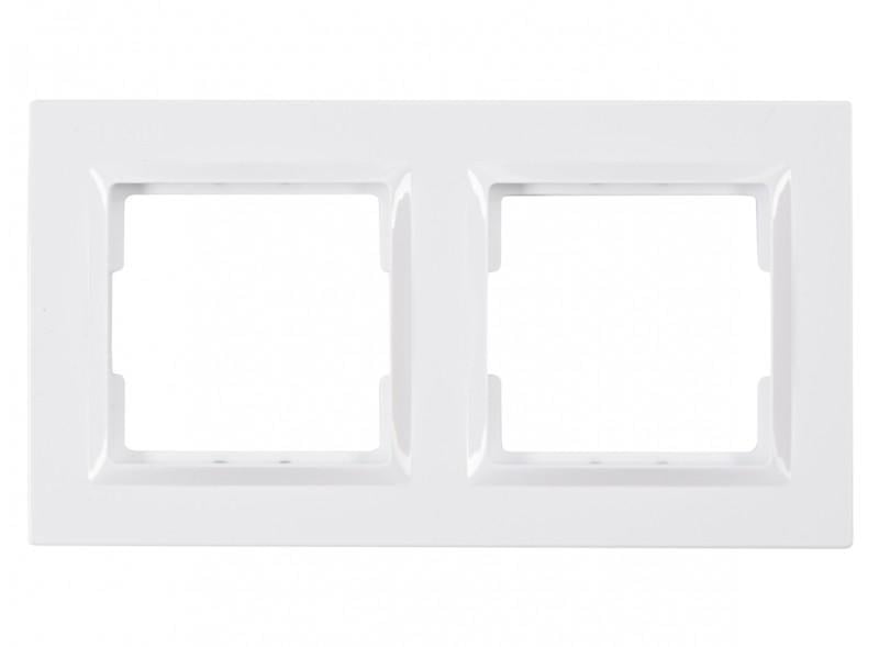 Рамка двомісна горизонтальна Luxel JAZZ 9022 Білий (00000038438)