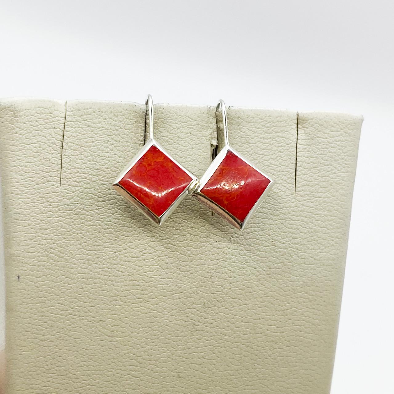 Серьги серебряные с кораллом 1,04 г (2289239425)