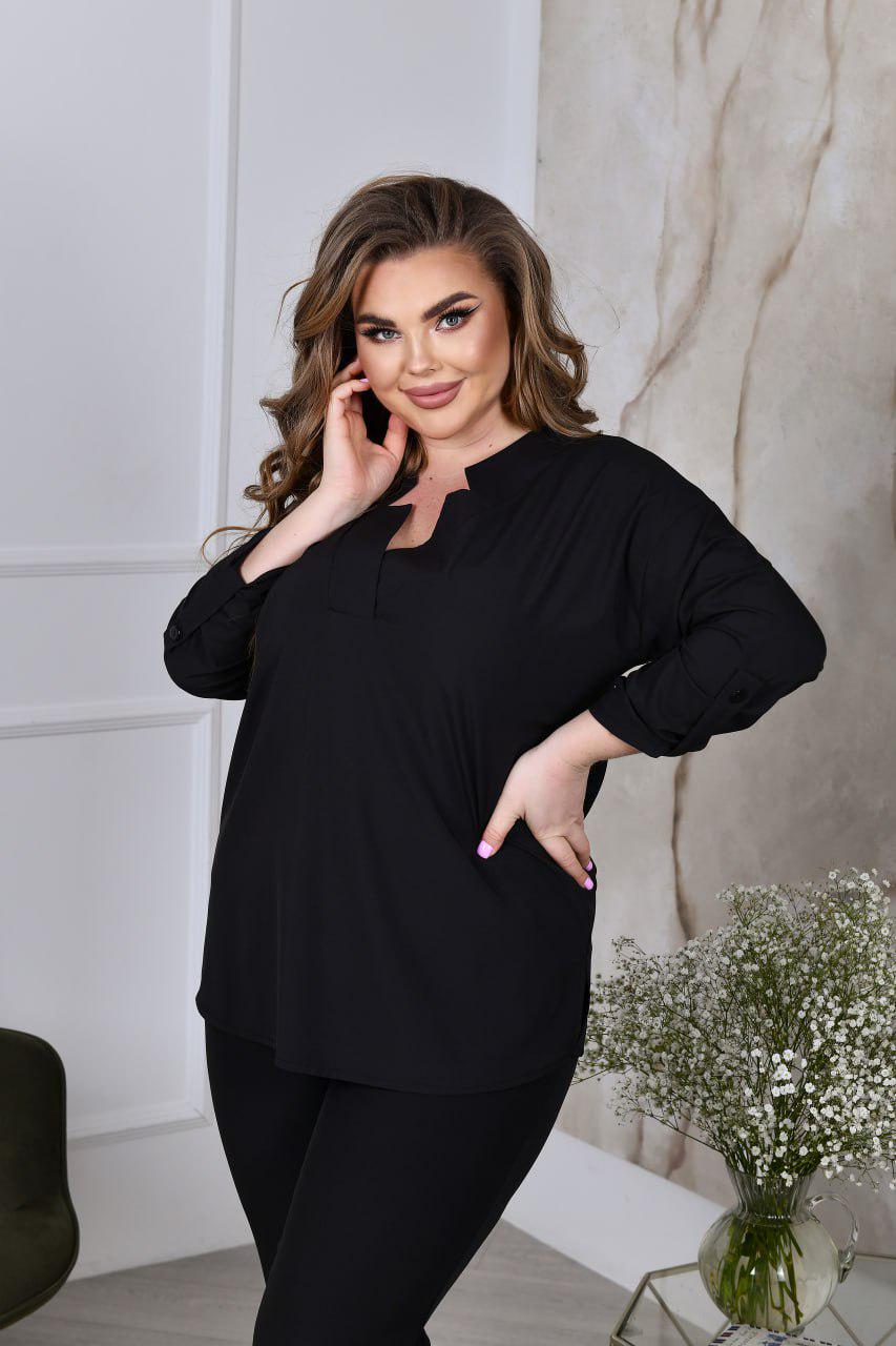 Костюм двойка блуза/штаны р. 60-62 Черный (3626) - фото 5