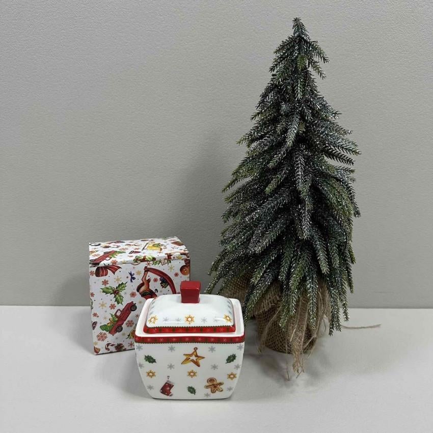 Сахарница фарфоровая BonaDi 498-239 Праздничный флер 300 мл 10х7,5х10 см Белый с рисунком (2818101278) - фото 5