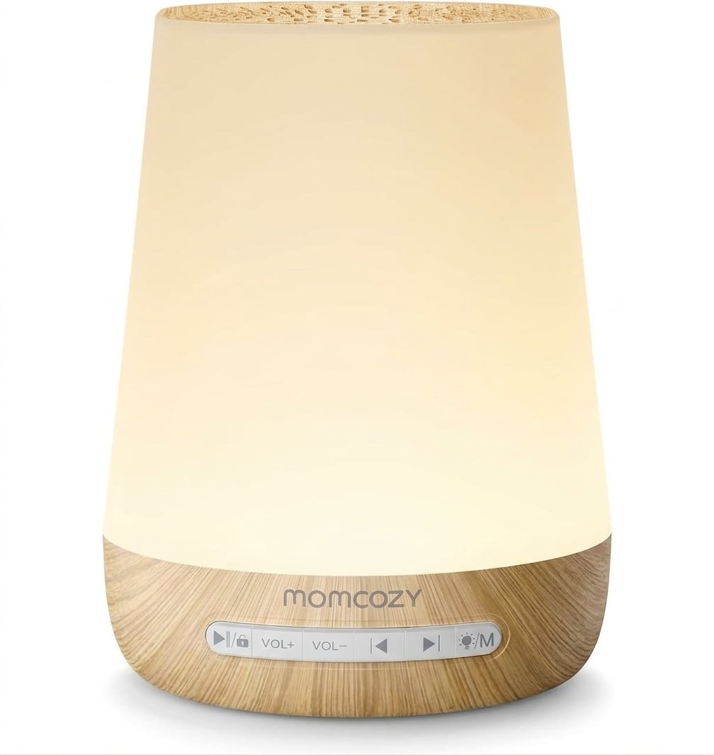 Нічник дитячий звуковий Momcozy WN02 з білим шумом керуванням через застосунок і Wi-Fi під дерево