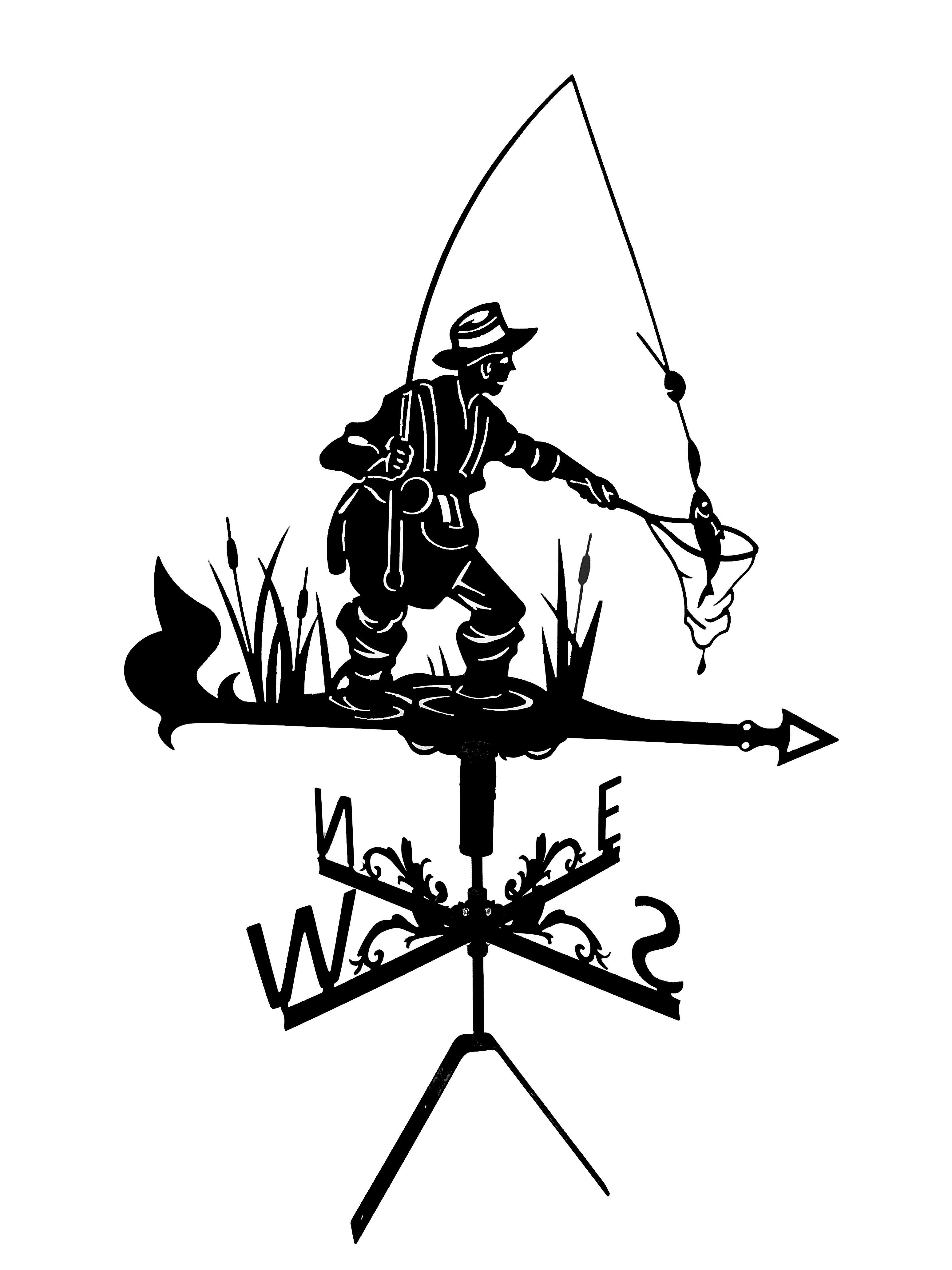 Флюгер на альтанку/колодязь Рибак з підсакою (27337588)