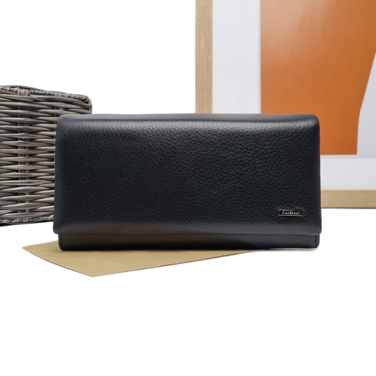 Гаманець жіночий Cardinal на всю купюру натуральна шкіра Чорний (5241B-01)