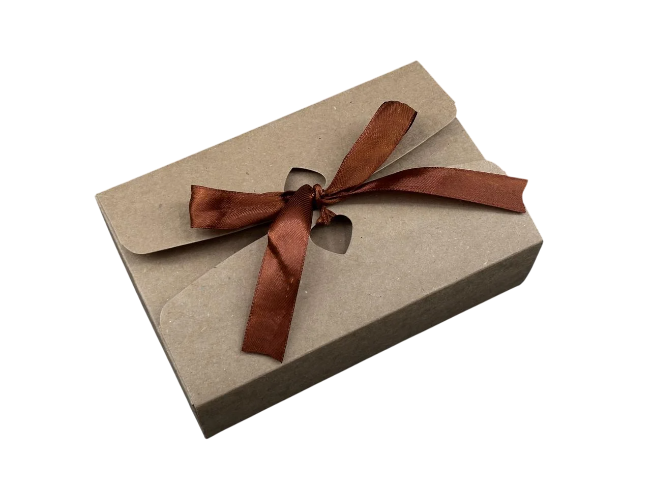 Коробка для подарков с бантиком сборная картонная 17,5х11х5 см Крафт (OA-87)