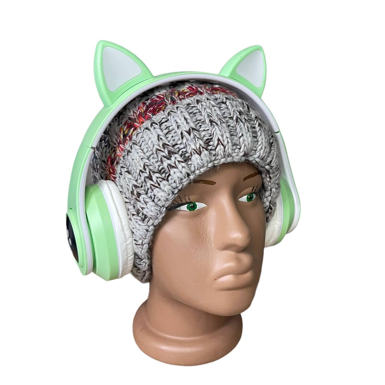 Наушники детские Cat Ear В39М подсветка/FM-радио/MicroSD/Bluetooth Мятный - фото 5