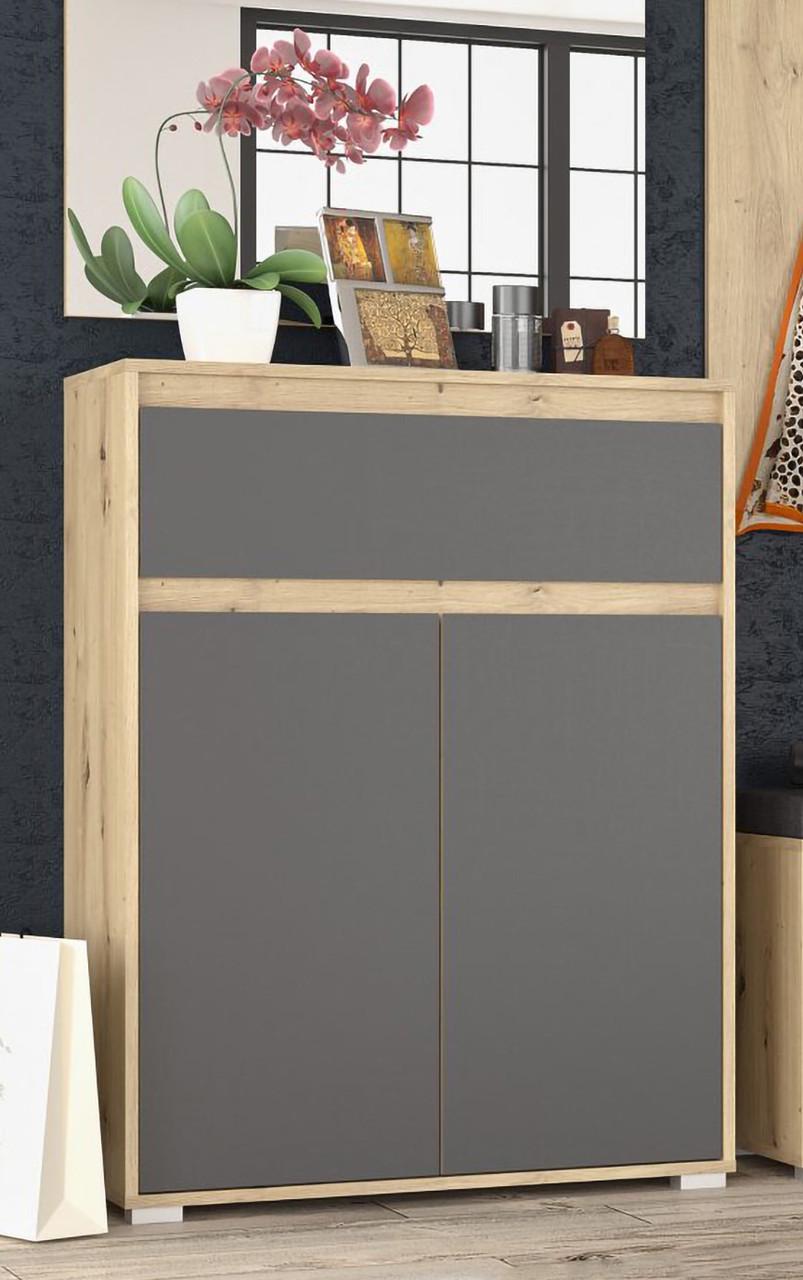 Комод з шухлядой Мебель-Сервіс 2Д1Ш Торіно Дуб артізан/Сірий (26879930) - фото 1 Комод з шухлядой Мебель-Сервіс 2Д1Ш Торіно Дуб артізан/Сірий (26879930) - фото 1