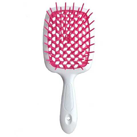 Расческа мини Janeke Superbrush Small With Soft Moulded Tips Белый с розовым (8006060117421)