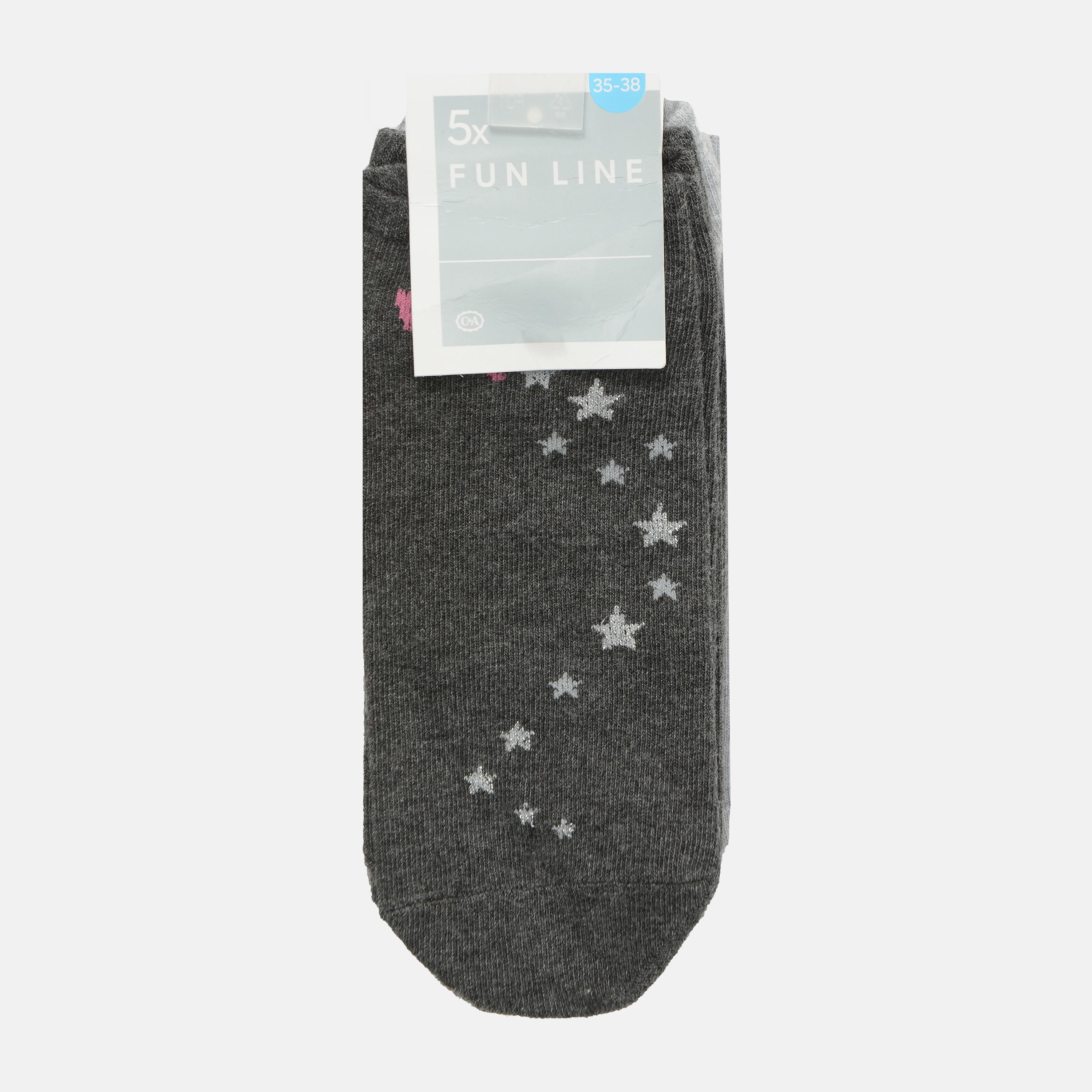 Шкарпетки C&A 5 пар р. 35-38 Темно-сірий (5867079840408)