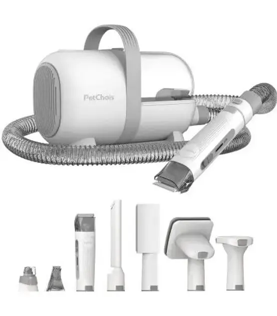 Набор для груминга PetChois с пылесосом для животных White (GV1)
