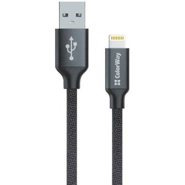 Кабель ColorWay USB 2.0 AM to Lightning 2 м Black (CW-CBUL007-BK)