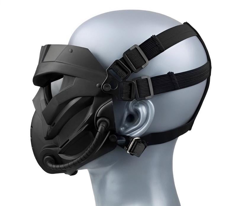 Маска Full Face Combat с черепом и креплением на шлем/голову Airsoft Черный (MK001021) - фото 4