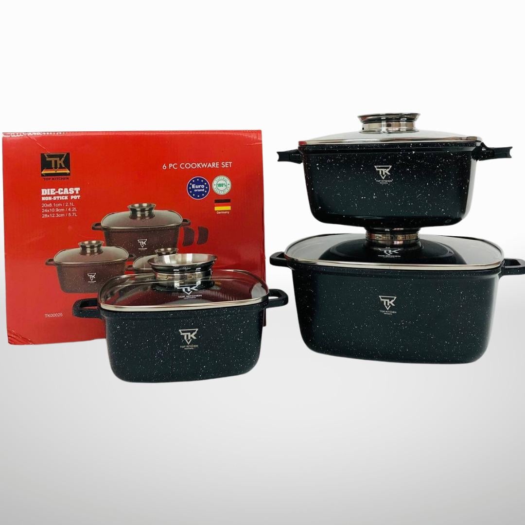 Набор кастрюль Top Kitchen TК00025 квадратные с мраморным покрытием Черный (TК00025)