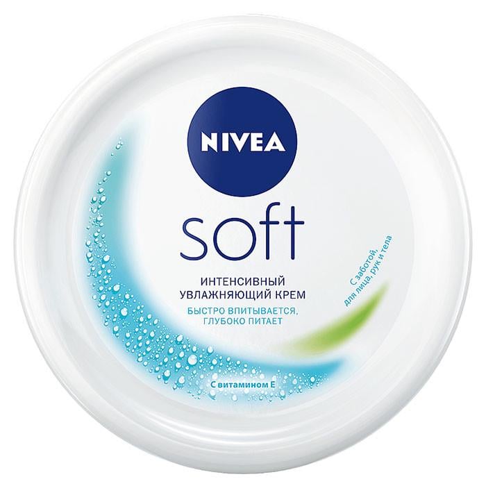 Крем Nivea Soft Інтенсивний зволожуючий для тіла обличчя та рук 200 мл (1645524492)