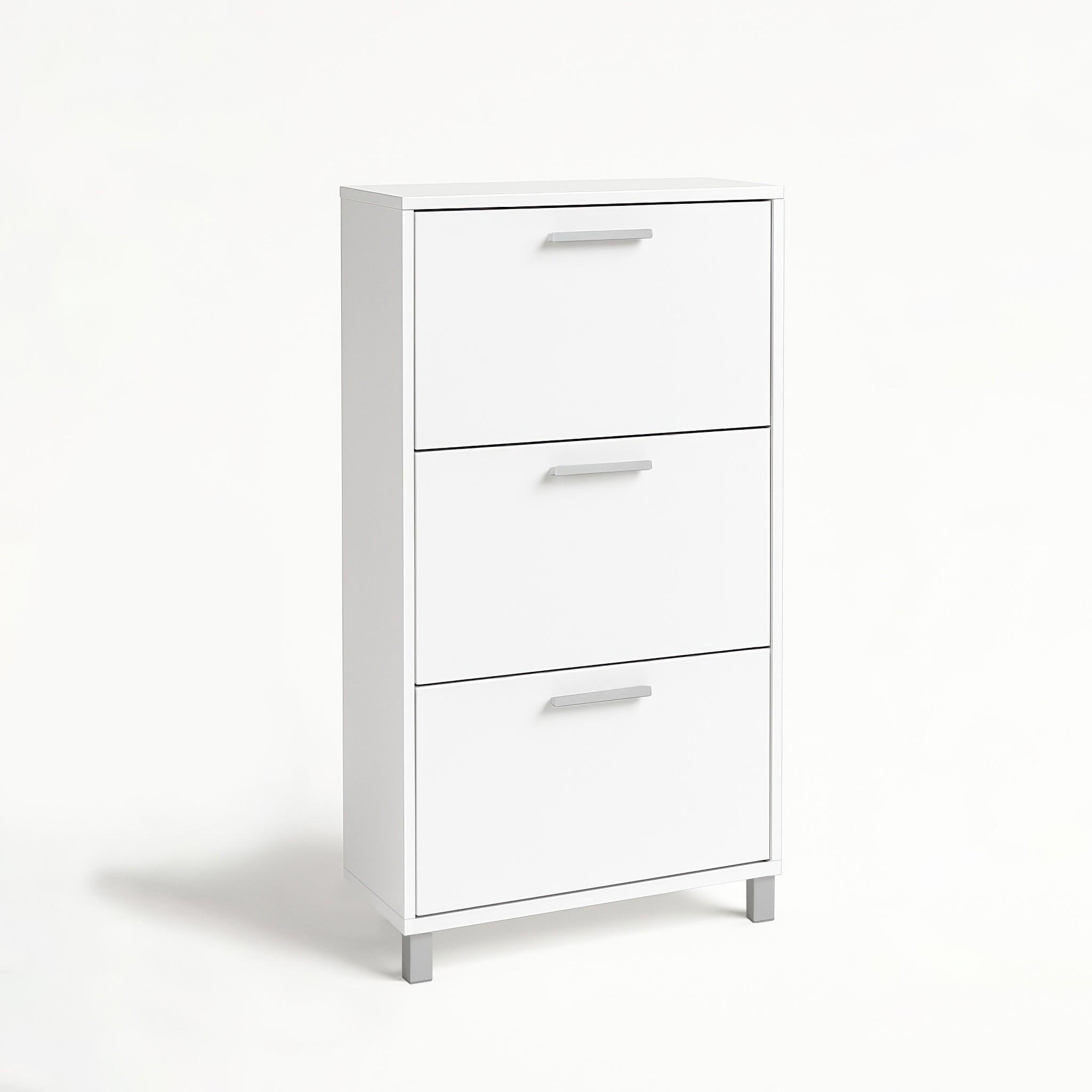 Тумба для взуття на 3 шухляди F-160 590х160х1350 мм Білий - фото 3