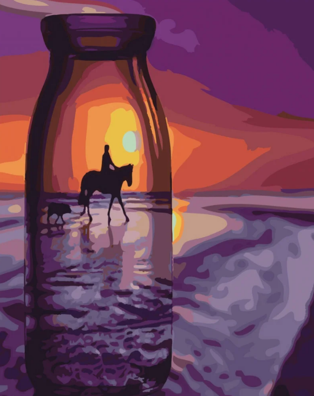 Картина по номерам Strateg Закат через стекло 40x50 см (SY6521)