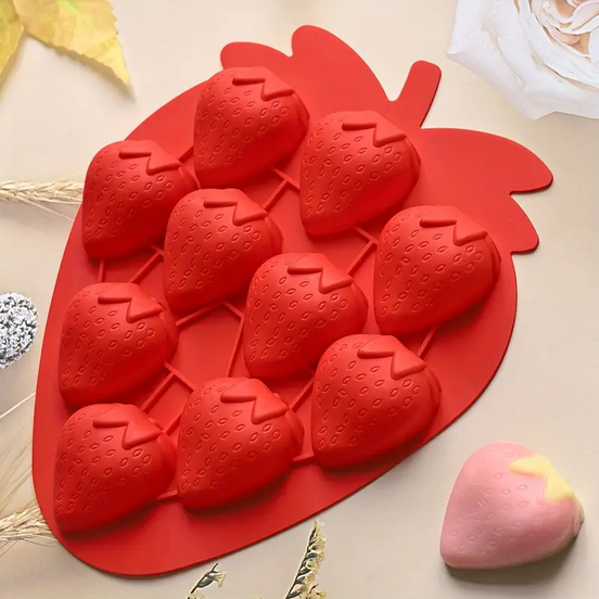 Форма силиконовая клубника для выпечки Красный (SAM-2201) - фото 2