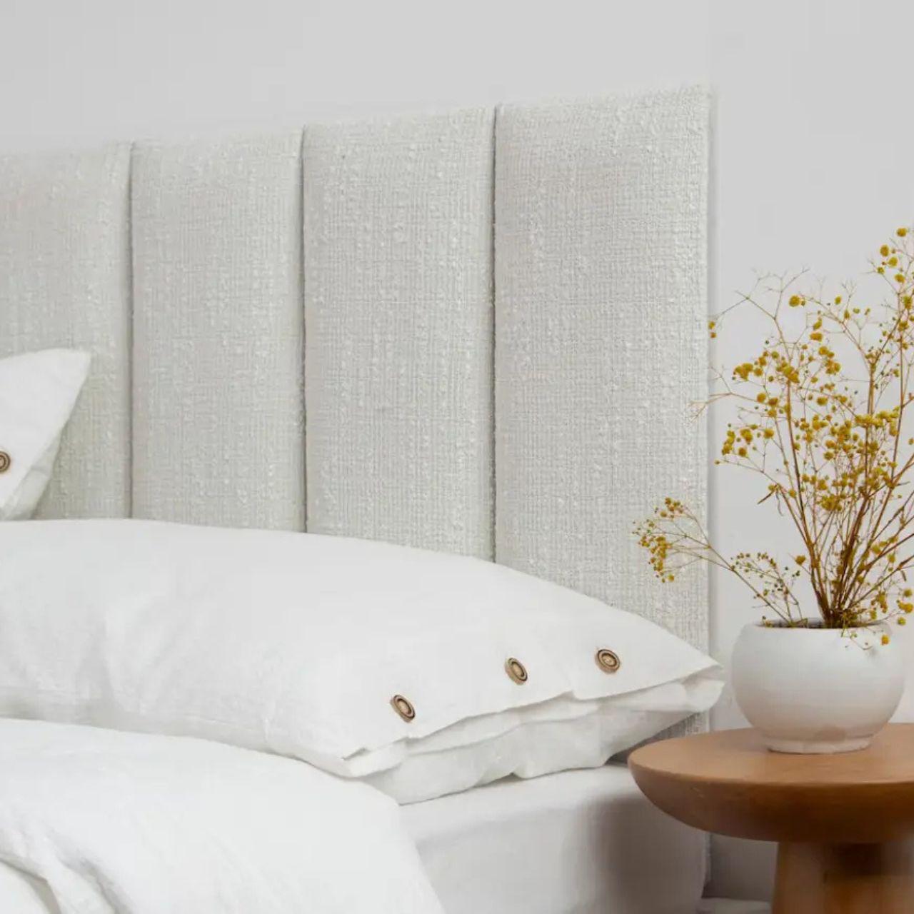 Стеновая панель декоративная самоклеящаяся BOHO лен 20х40х4 см Белый (97029pan)