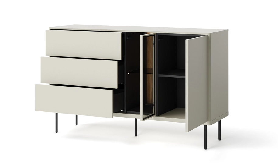 Комод 1д3шив Epiro EP-03 с подсветкой 1340x410x830 мм Кашемир (2147483712) - фото 2