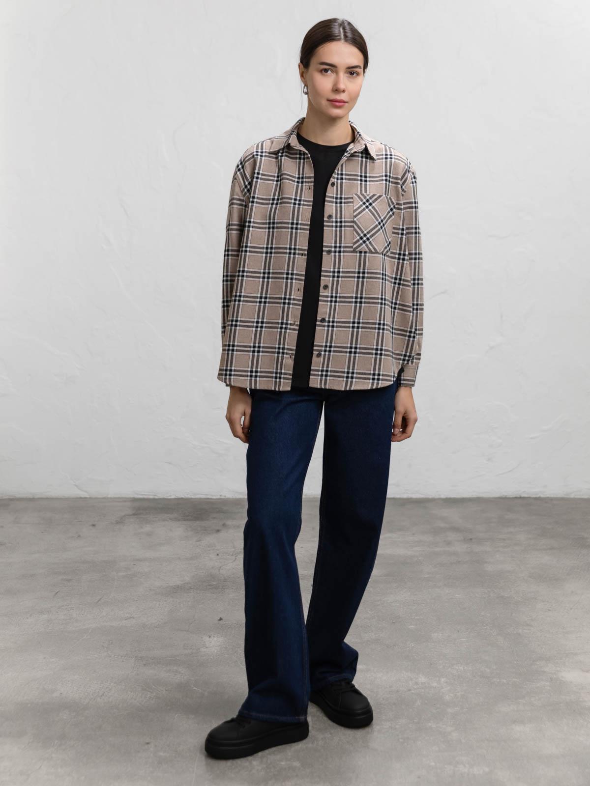 Сорочка жіноча бавовняна в клітинку FROMUS XL Коричневий (9511-15) - фото 2