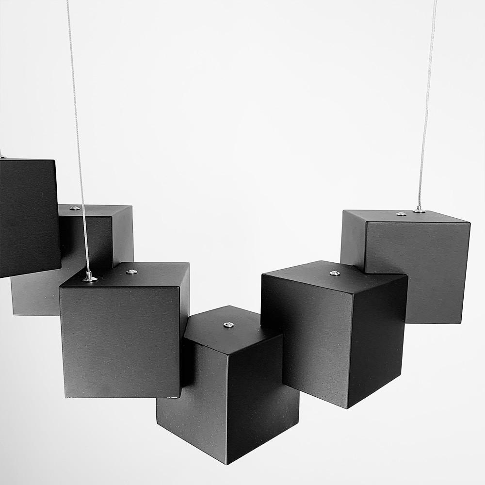 Люстра геометрическая Cube Черный (988/8 BK) - фото 2
