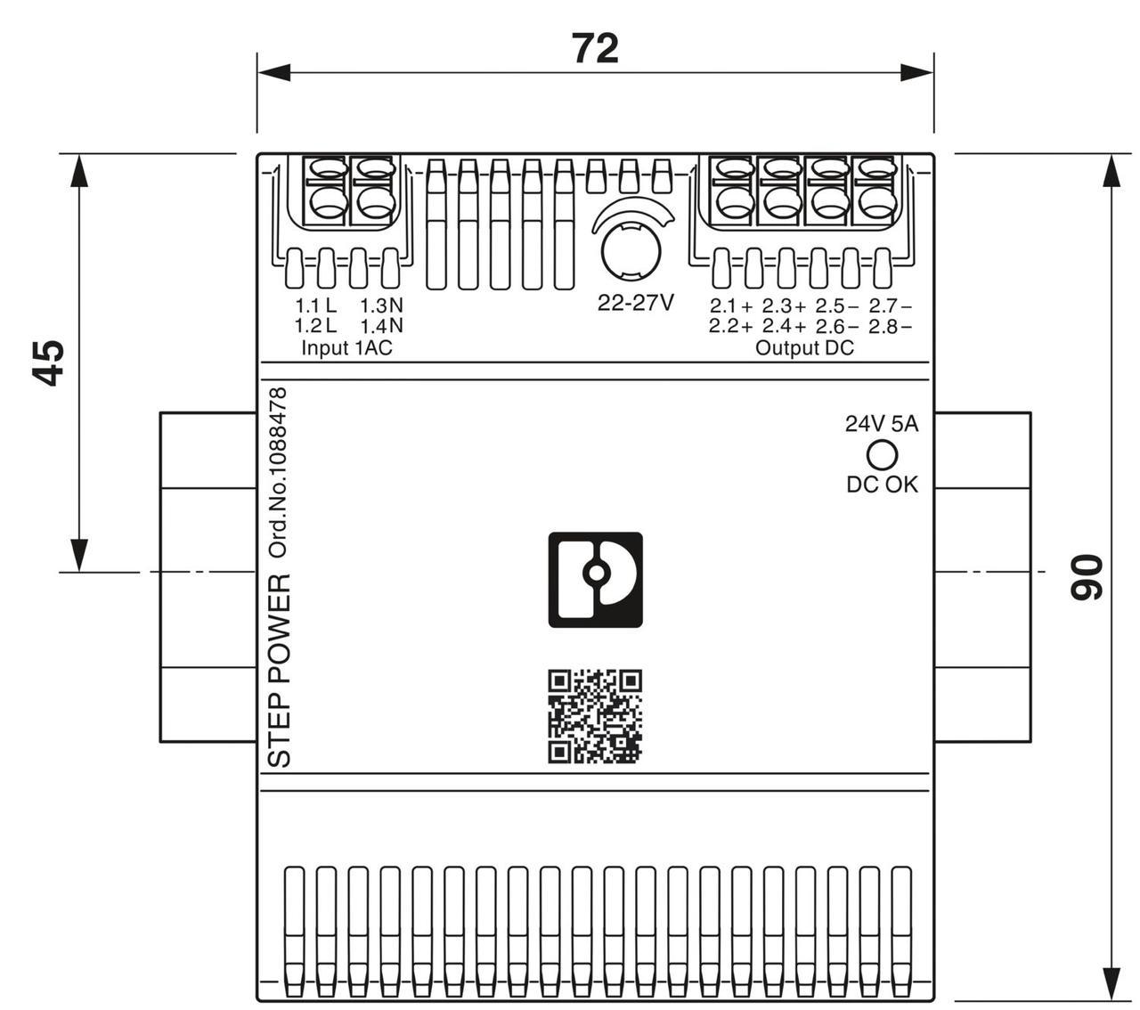 Блок питания Phoenix Contact STEP3-PS/1AC/24DC/5/PT 120W(1088478) - фото 3