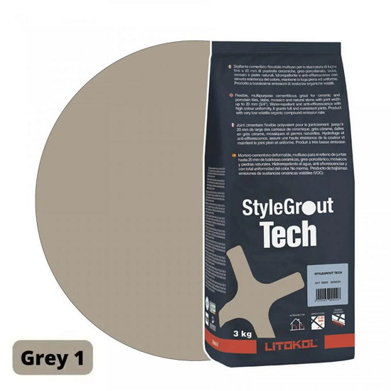 Затирка для плитки цементная Litokol StyleGrout Tech 0-20 3 кг Grey 1 (SGTCHGRY10063)