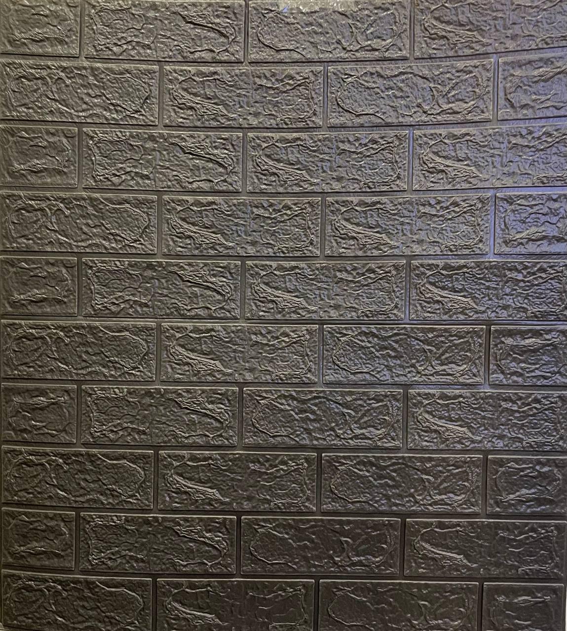 3D-панель самоклеюча декоративна під цеглу 700x770x4 мм Темно-сірий (BN4-007)
