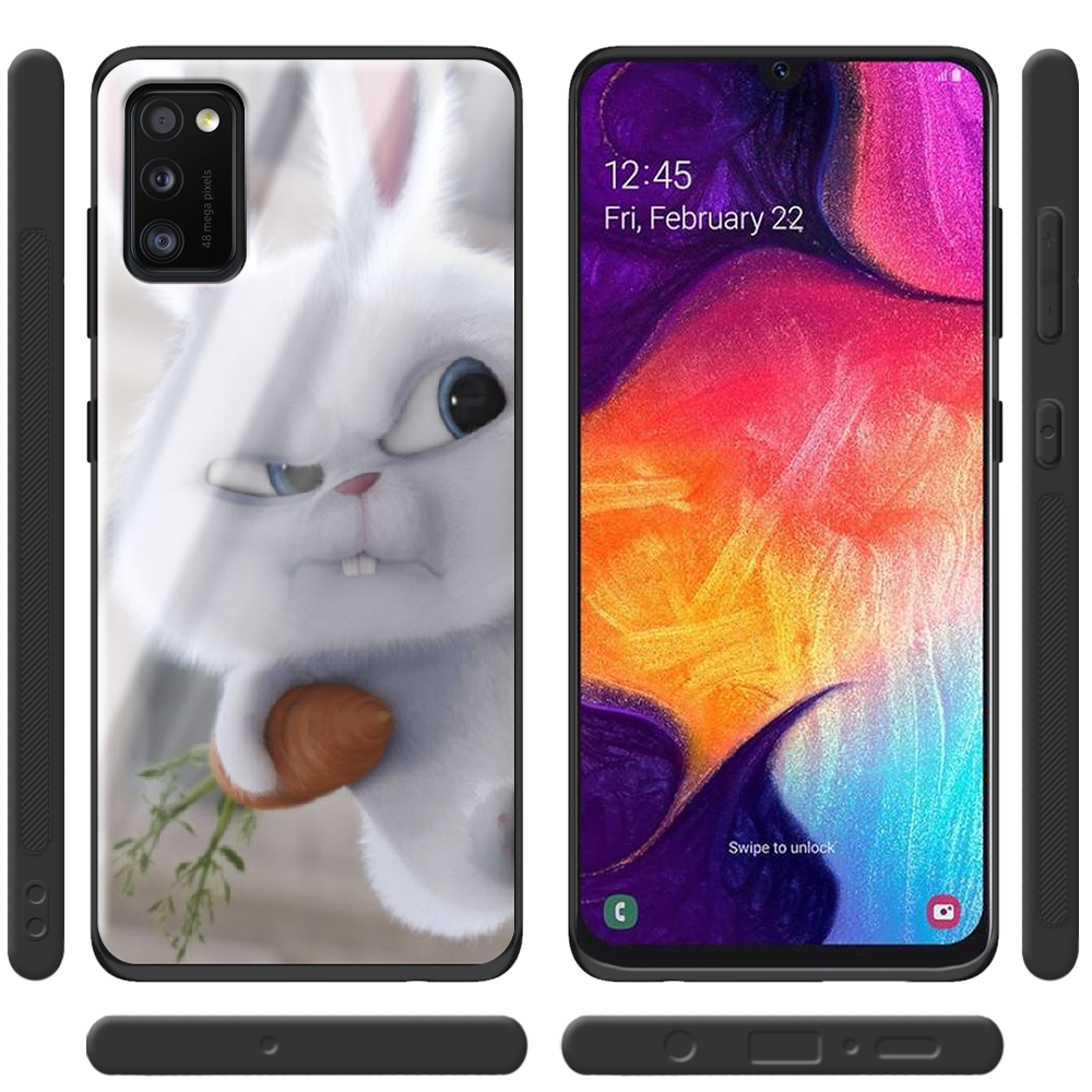 Чехол Boxface Samsung A415 Galaxy A41 Rabbit Snowball Черный силикон со стеклом (39755-up1116-40092) - фото 2