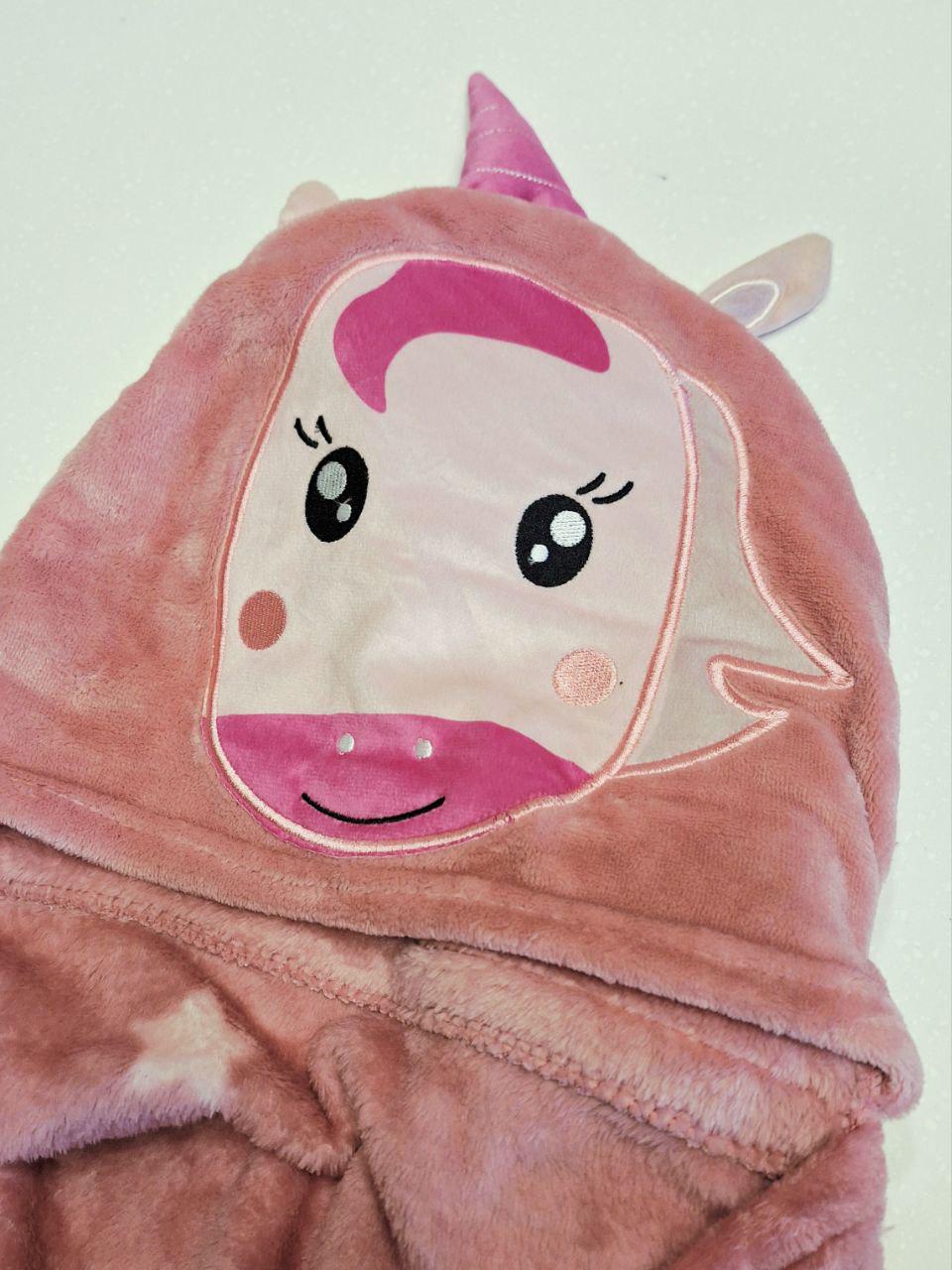 Плед дитячий Єдиноріжок з рукавами та капюшоном 100x130 см (1674)