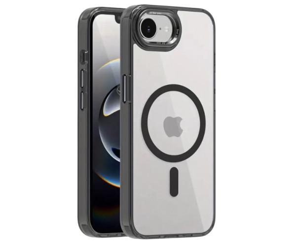 Чехол - накладка Ice Color Frame Magnetic Ring для iPhone 16e с магнитным кольцом Чёрный