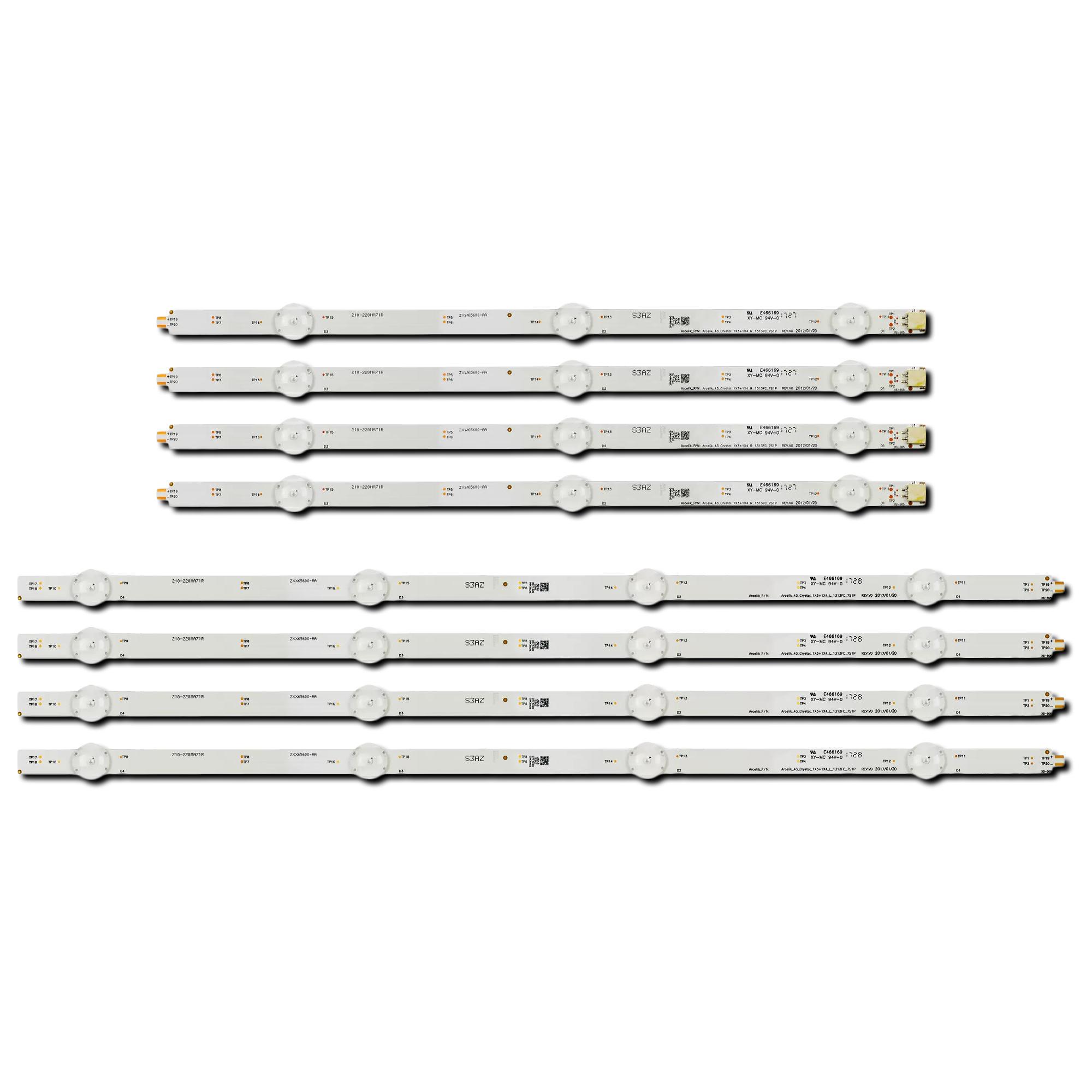 Комплект LED подсветки для TV Arcelik_43_Crystal_1X3+1X4_L_1313FC_7S1P Arcelik_43_Crystal_1X3+1X4_R_1313FC_7S1P 43" 8 шт. (ART-14000)