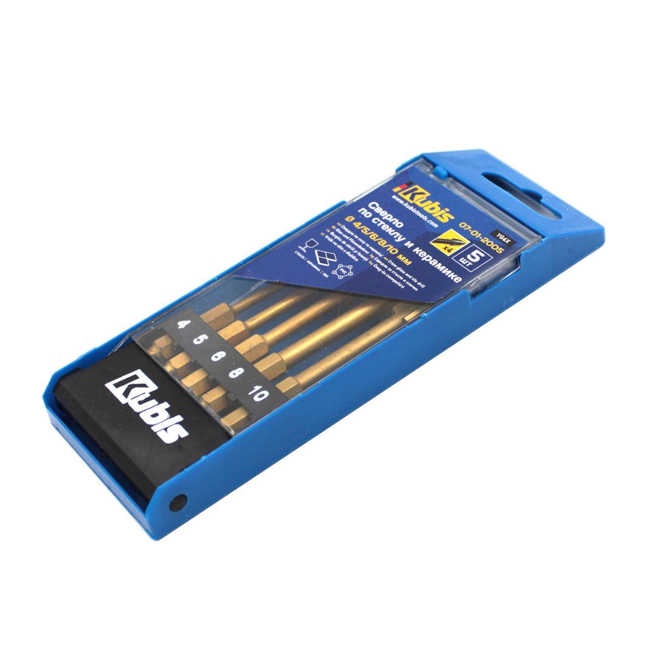 Свердла по склу та кераміці Kubis 5/6/8/10 мм 5 шт. (07-01-2005) - фото 2