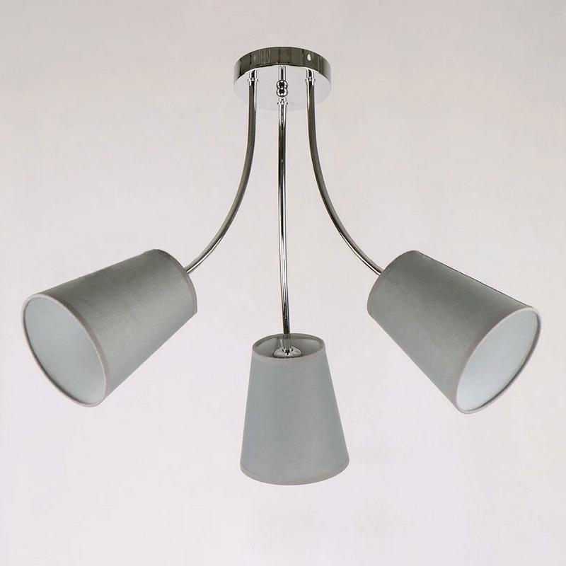 Люстра потолочная с абажурами Light House NM-14297/3 CR BR  на три лампы Хром