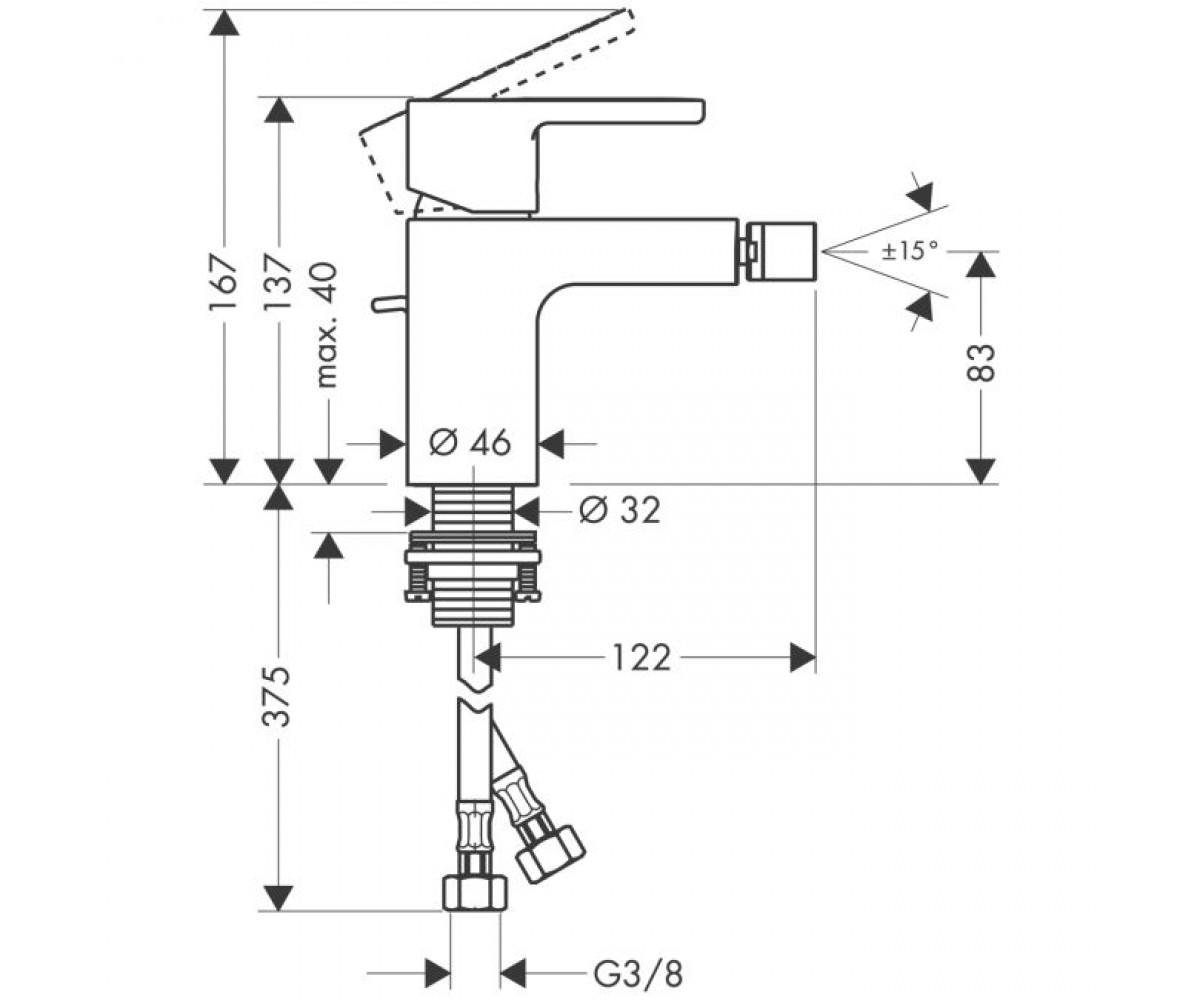 Смеситель для биде HansGrohe Metropol S 14262000 (27703) - фото 2