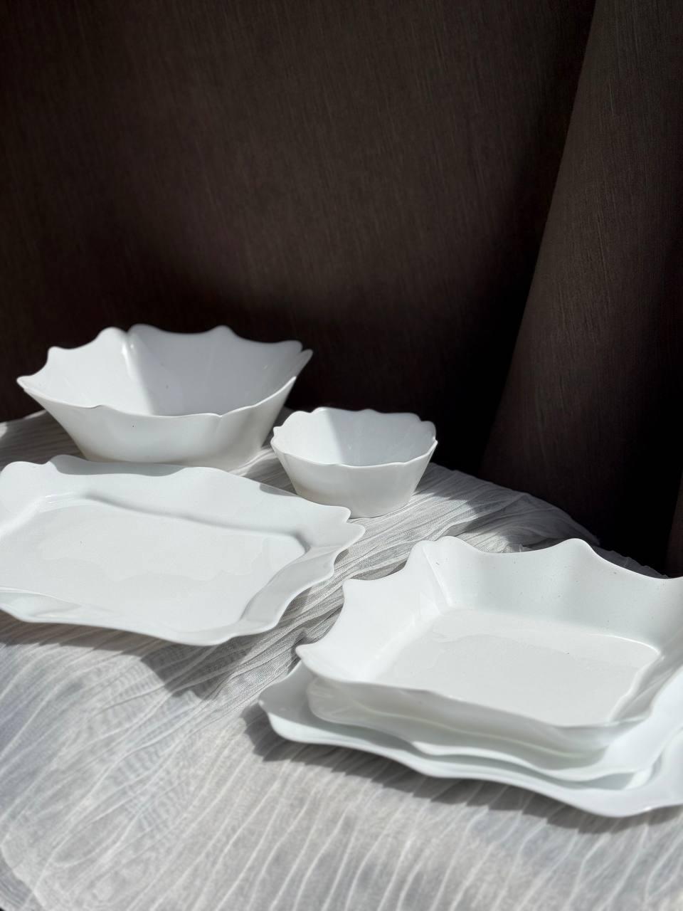 Столовый сервиз TS Kitchen керамический на 6 персон 26 предметов Белый (HP23406)