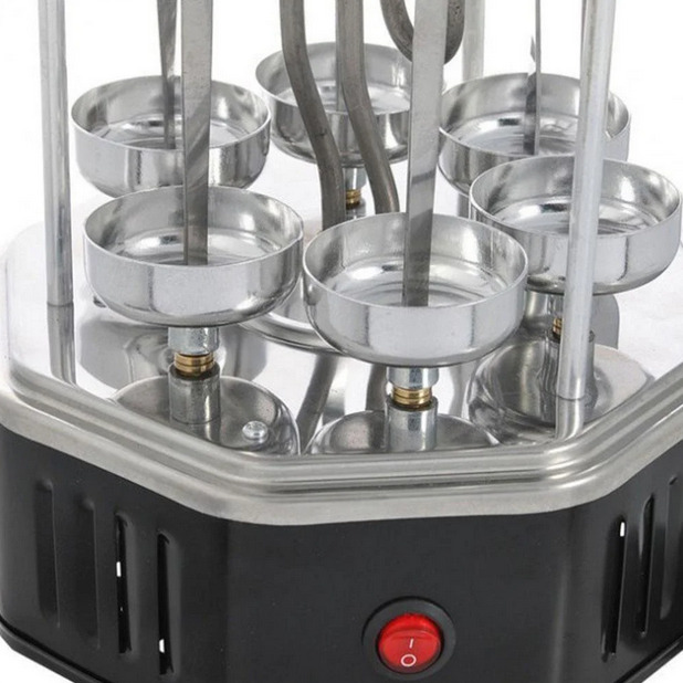 Электрошашлычница вертикальная UKC 8808SW с крышкой на 6 шампуров 1000 Вт (1ecad64a) - фото 7 Электрошашлычница вертикальная UKC 8808SW с крышкой на 6 шампуров 1000 Вт (1ecad64a) - фото 7