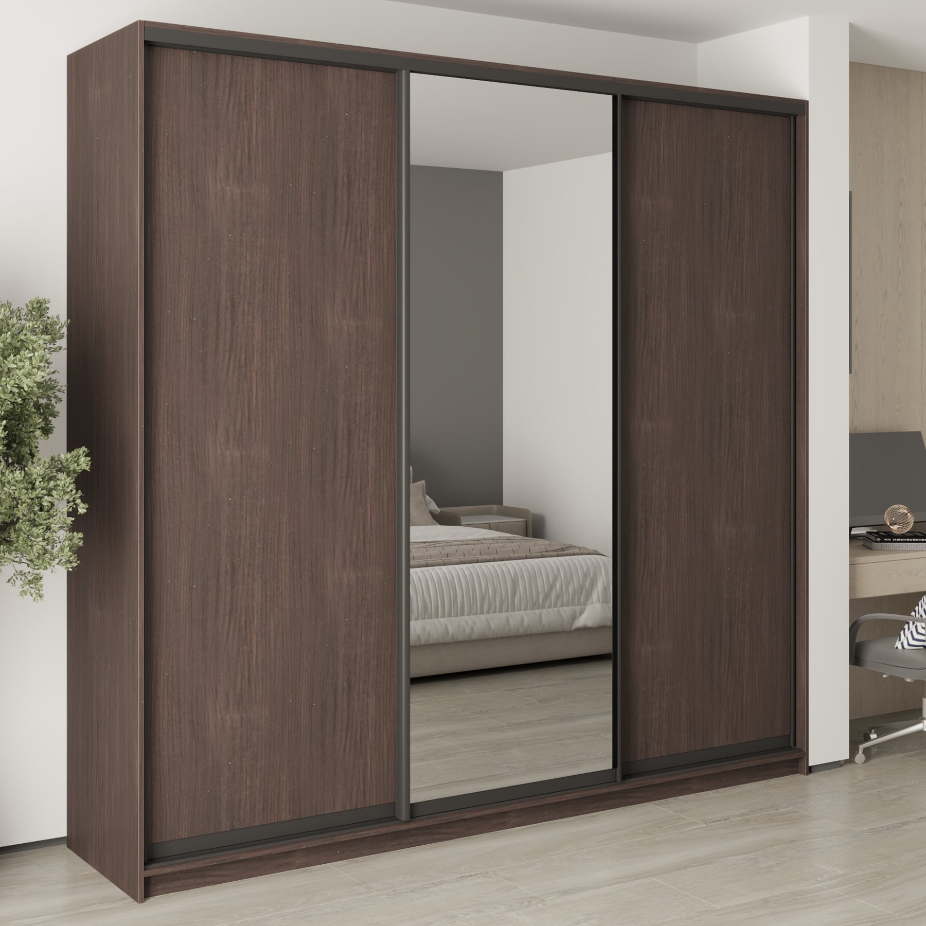 Шкаф-купе трехдверный Mebel Star Комбо BG MBS-9715 250х45х240 см Дуб ристрето (1009704) Шкаф-купе трехдверный Mebel Star Комбо BG MBS-9715 250х45х240 см Дуб ристрето (1009704)