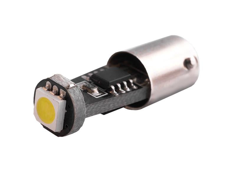Автолампа светодиодная BA9S T4W 12 В с обманкой SMD5050-1led Белый (16)
