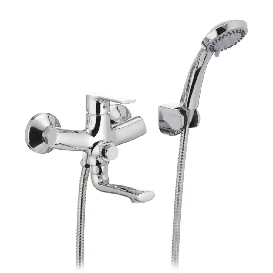 Смеситель для ванной MIXXUS PUSH Chr-009 с кнопочным переключателем Chrome (MI1664)