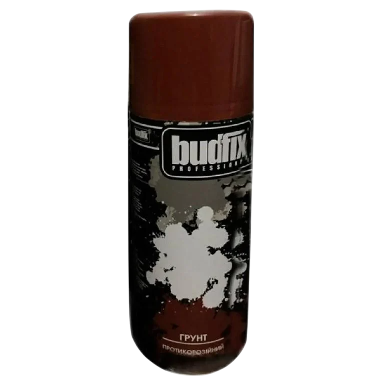 Грунт аэрозольный BUDFIX противокоррозионный 400 мл Красный (RAL 3009) - фото 1 Грунт аэрозольный BUDFIX противокоррозионный 400 мл Красный (RAL 3009) - фото 1