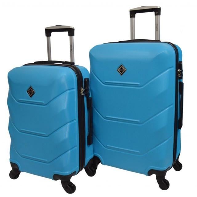 Набор чемоданов пластиковых Bonro 2019 средний/большой 2 шт. Голубой (2371522812)