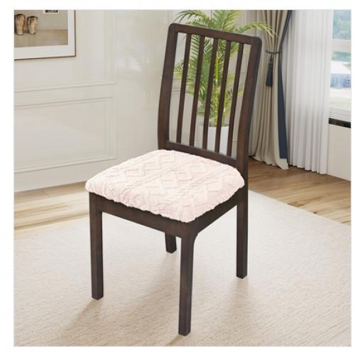 Комплект м’яких чохлів на стільці з візерунком 4 шт. Рожевий (ЧДК-22-12)