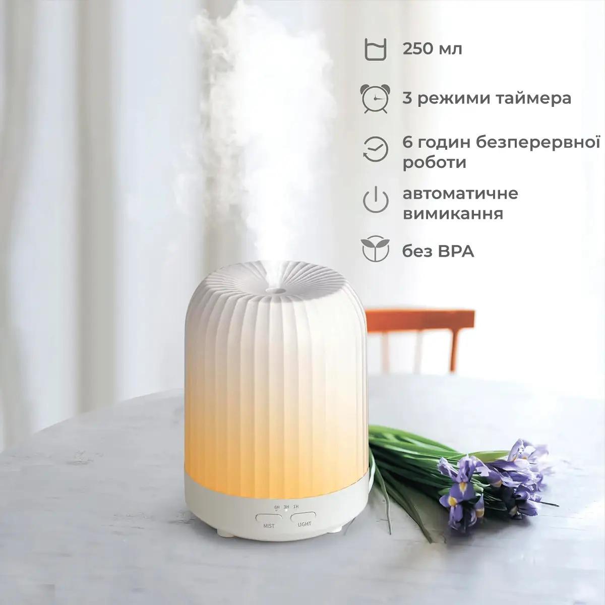 Увлажнитель воздуха ультразвуковой Sleeping Fragrance Lamp K20 с подсветкой Белый (1010773-White) - фото 7