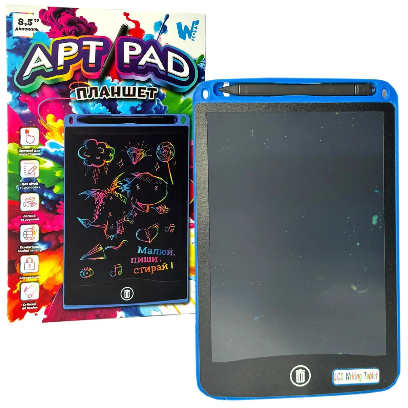 Планшет для малювання та письма WToys G4 LCD 8 5" (29187893) - фото 2 Планшет для малювання та письма WToys G4 LCD 8 5" (29187893) - фото 2
