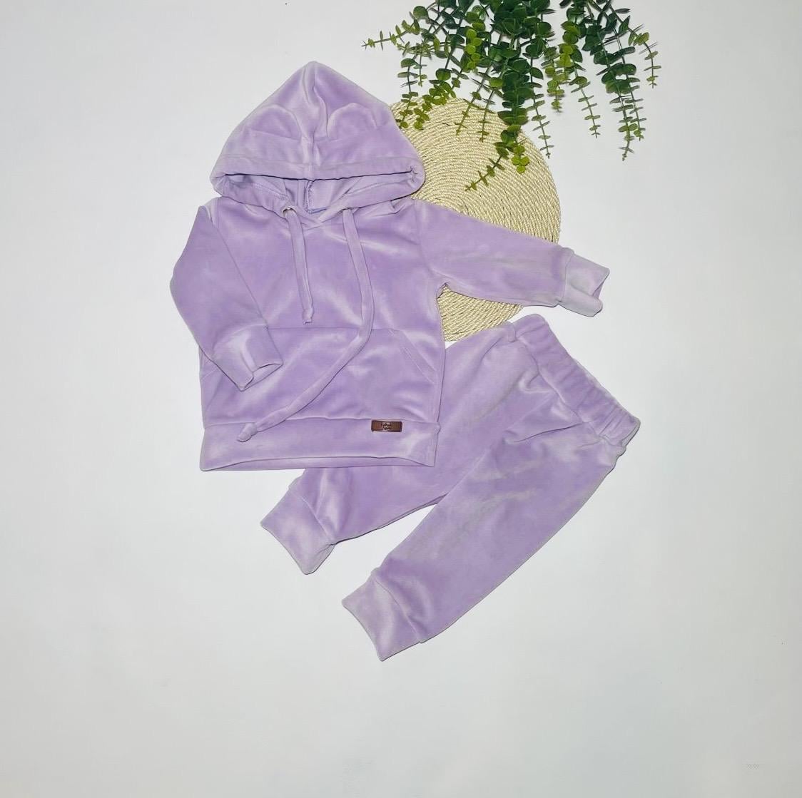 Костюм велюровый кофта и брюки для девочек (394104)