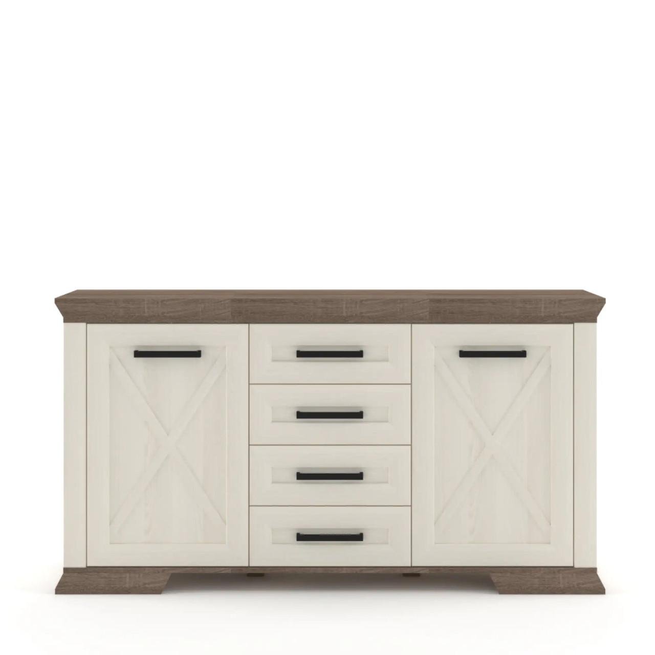 Комод в гостиную Гербор Марсель KOM2D4S Ясен снежный/Дуб сонома трюфель (GRB-1138)