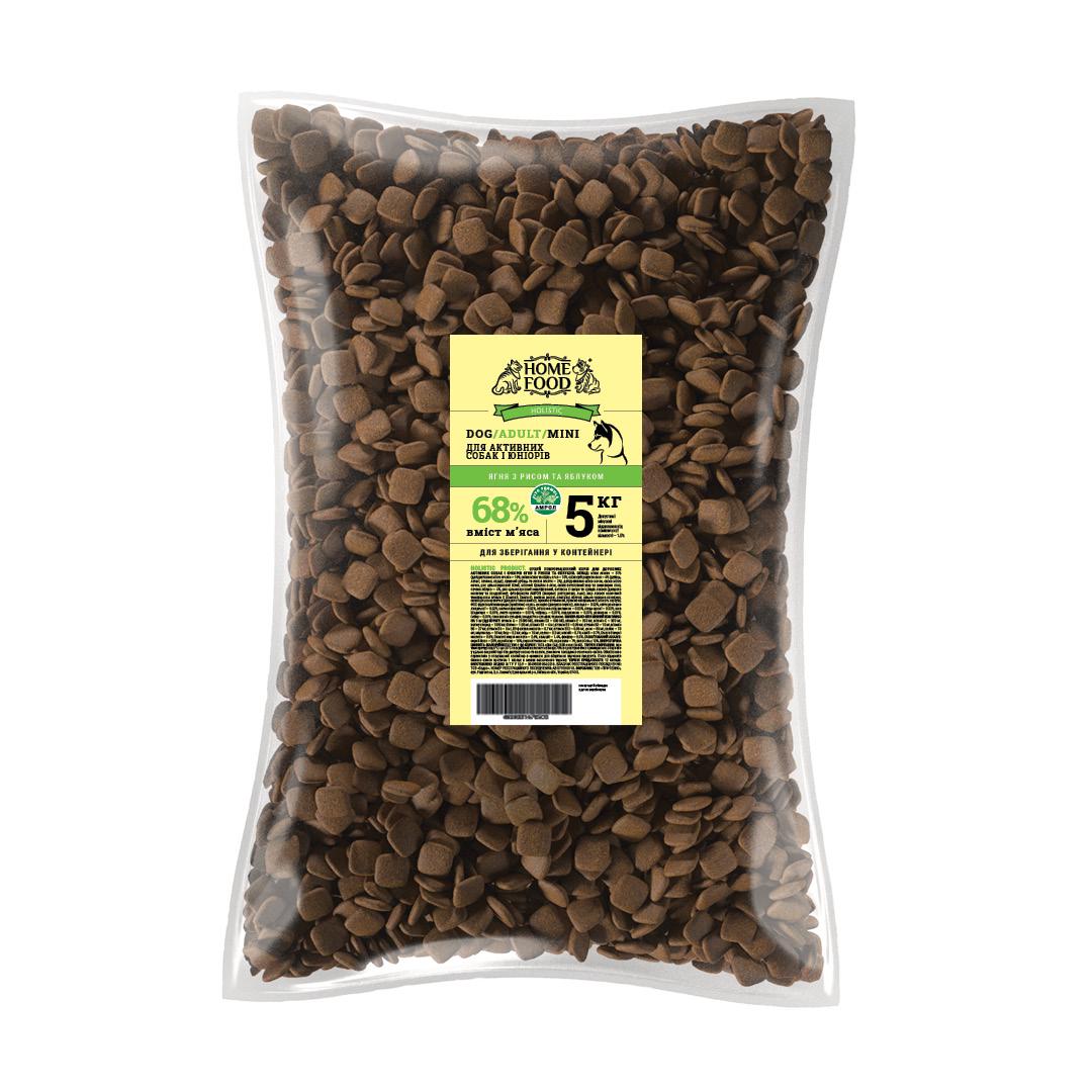 Корм HOME FOOD для середніх і великих активних собак і юніорів Ягня з рисом 5 кг