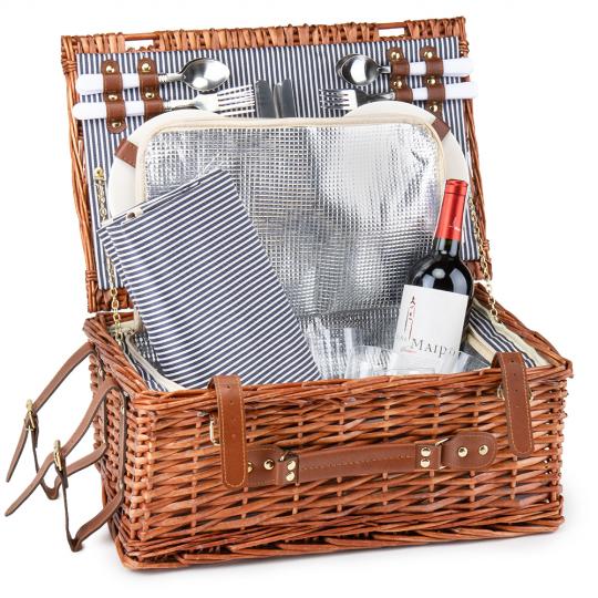 Кошик для пікніка Атмосфера на 4 особи 20х46 см Коричневий (0503-021)