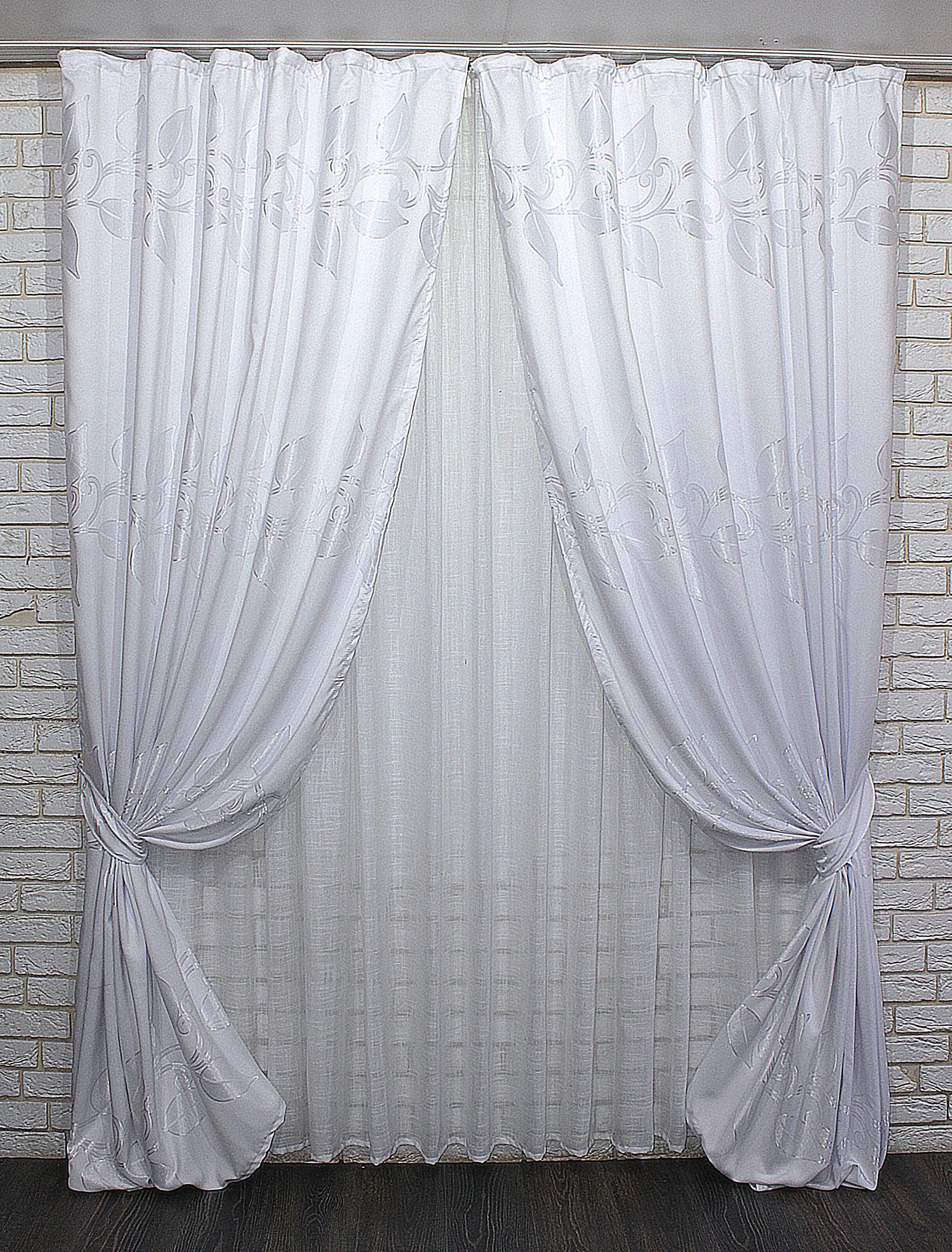 Комплект штор VR-Textil Софт Люкс №879ш 100х270 см 2 шт. Белый (31-252)