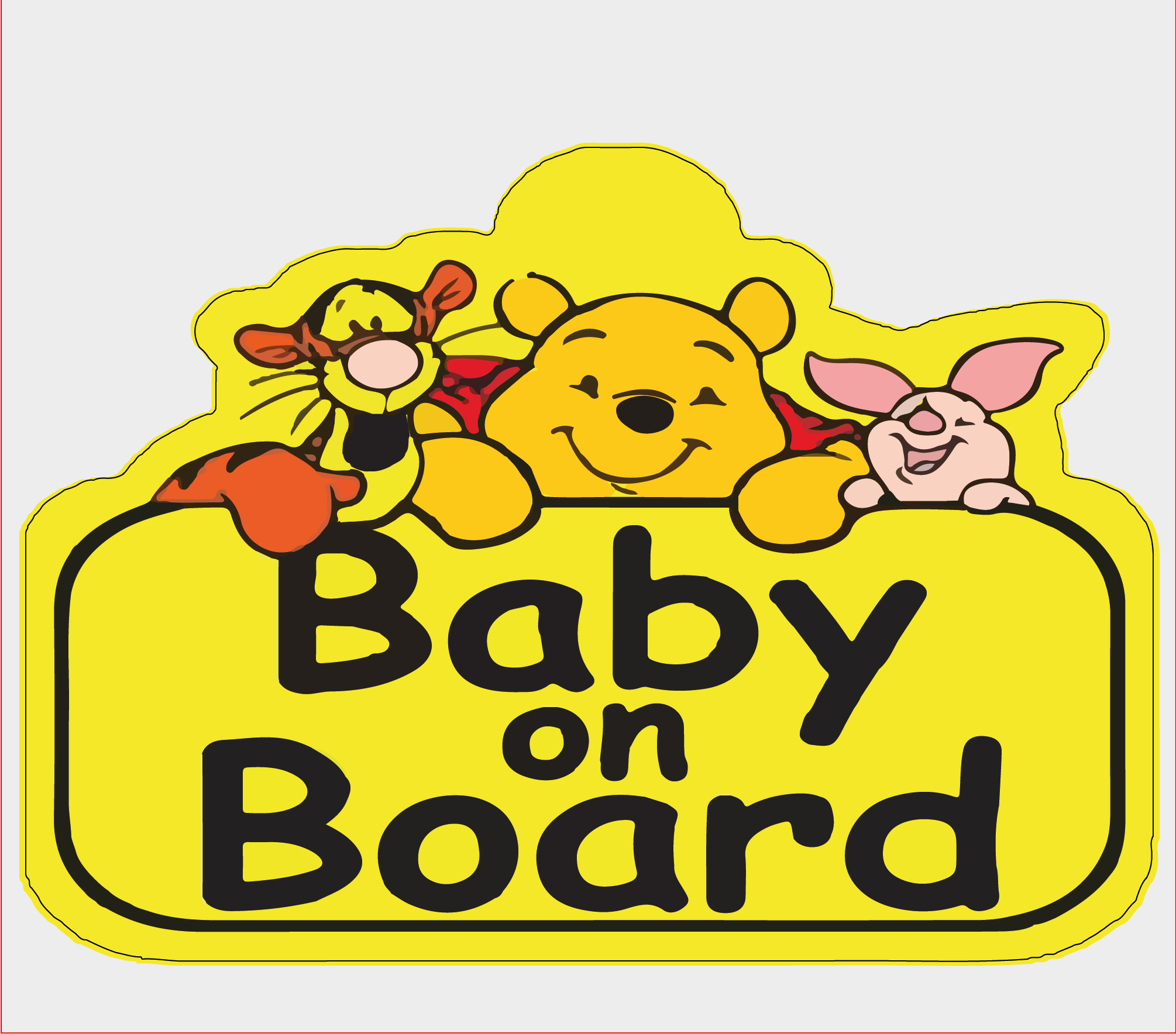Наклейка на автомобиль "Baby on board" дисней (10090791)